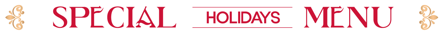 Special holidays menu