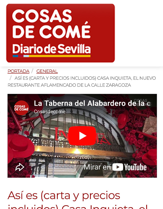 DIARIO DE SEVILLA - COSAS DE COMÉ