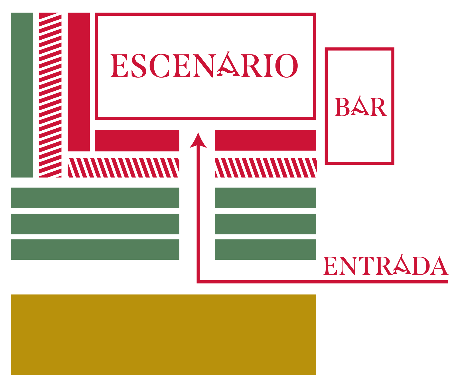 Plano de distribución de los asientos del tablao Casa Inquieta