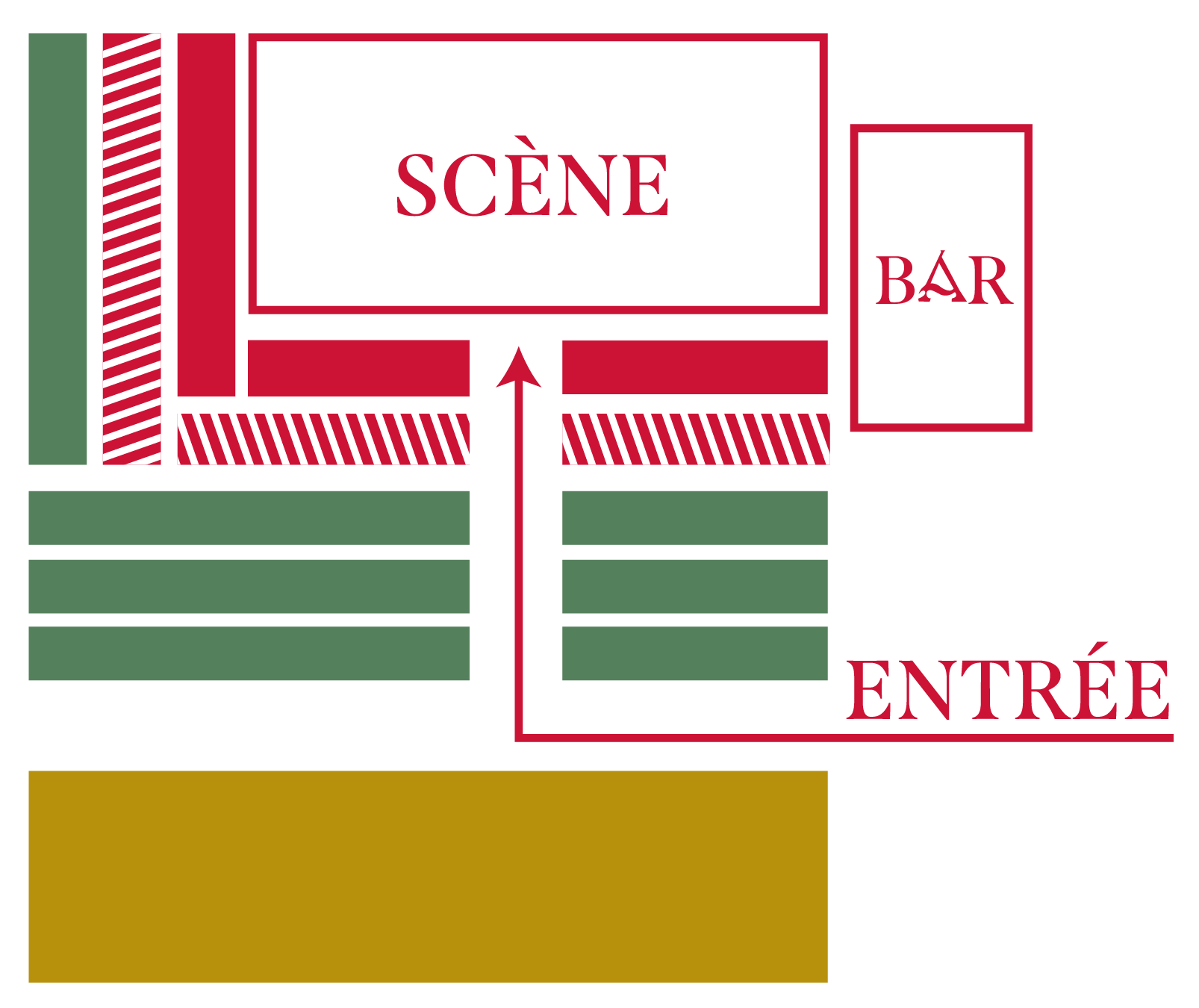 Plan des places du tablao flamenco Casa Inquieta